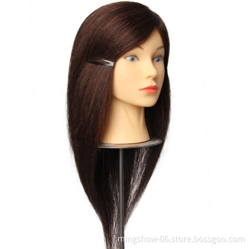 18 Inch brown color cheap hair training mannequin head